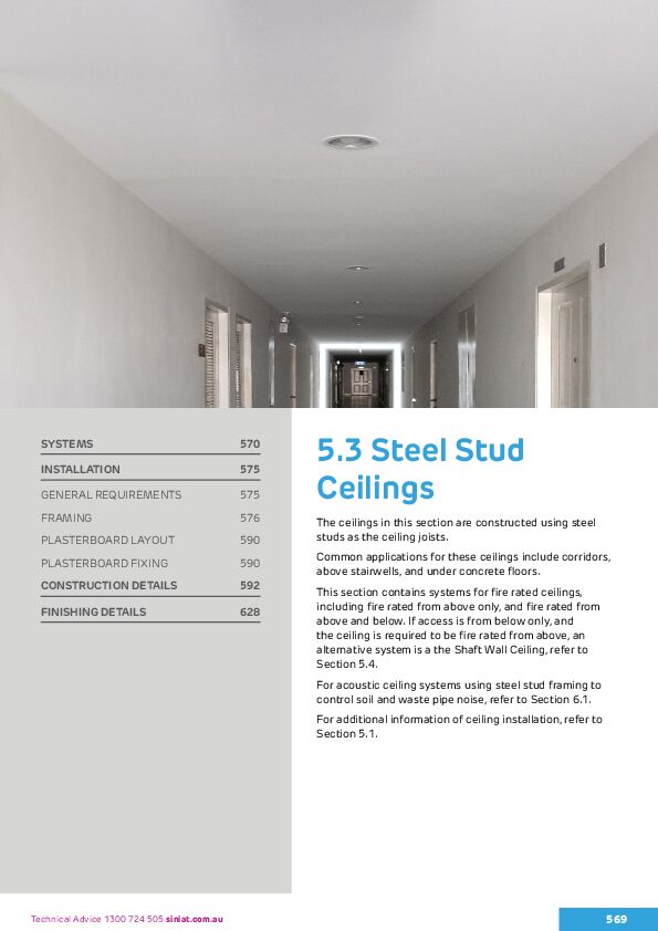 Blueprint Lightweight Construction Manual Section 5.3 Steel Stud Ceilings including Seismic Details