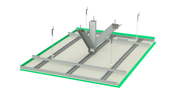 Seismic details for Suspended Ceiling - Non-fire - Type C - 2-Way Braced with wall framing