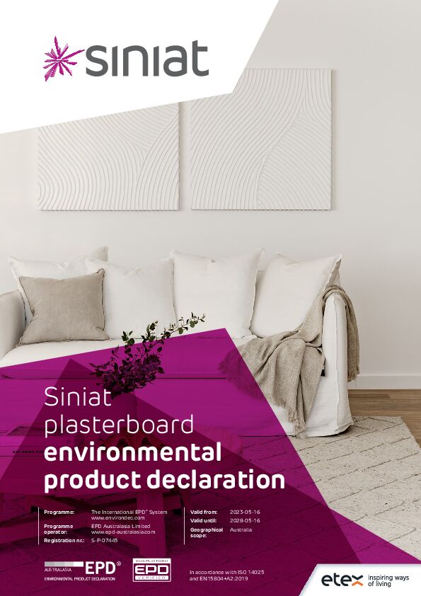 Siniat Plasterboard Environmental Product Declaration