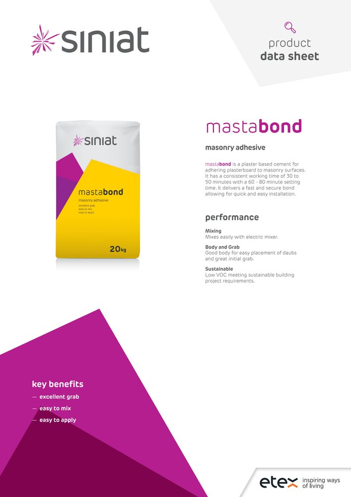 Mastabond Product Data Sheet